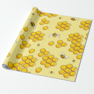 Niedliches nahtloses Muster mit fliegenden Bienen. Geschenkpapier