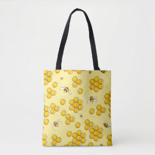 Niedliches nahtloses Muster mit fliegenden Bienen. Tasche