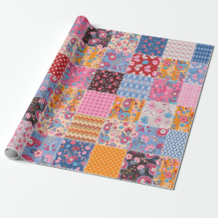 Niedliches nahtloses Patchwork-Muster Geschenkpapier