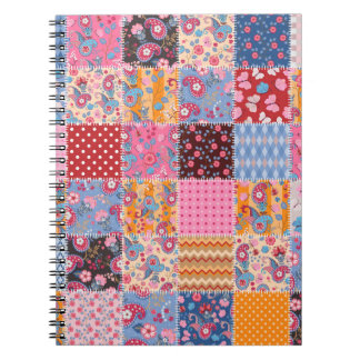 Niedliches nahtloses Patchwork-Muster Notizblock