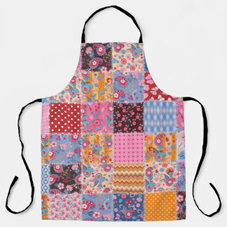 Niedliches nahtloses Patchwork-Muster Schürze