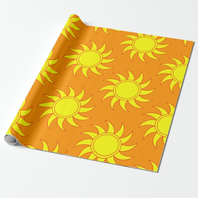 Niedliches nahtloses Sonnenmuster. Doodle Hand gez Geschenkpapier (Ungerollt)