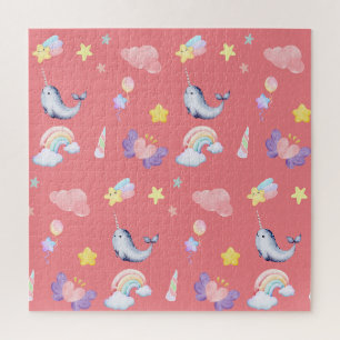 Niedliches Narwhal Fish Unicorn Rainbow Sea Girl M