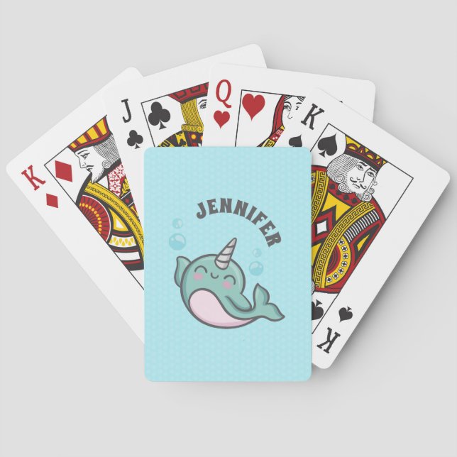 Niedliches Narwhal Spielkarten (Rückseite)