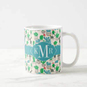Niedliches natürliches Blumenkaktus-Muster Kaffeetasse