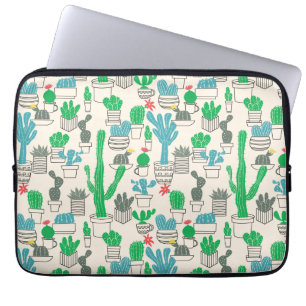 Niedliches natürliches Blumenkaktus-Muster Laptopschutzhülle