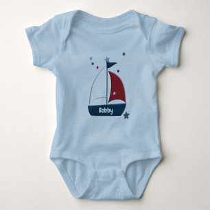 Niedliches Nautic Sailboat Custom Baby Strampler