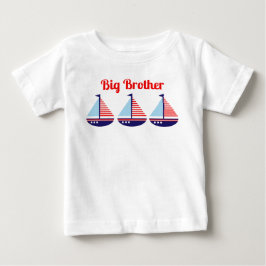 Niedliches Nautic Sailboat Personalisiert Kinder Baby T-shirt