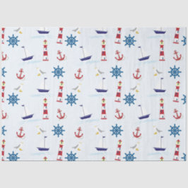 Niedliches Nautic Sailing Seidenpapier