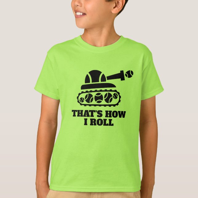 Niedliches Neon Green Kid's Tennis Tee Shirt (Vorderseite)