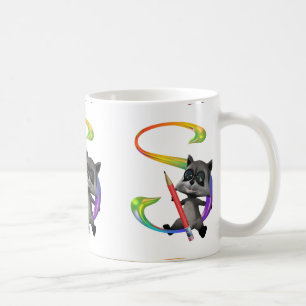 Niedliches Nerd Raccon Monogramm S Kaffeetasse