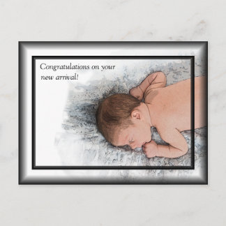 Niedliches neues Baby Herzlichen Glückwunsch Foto Postkarte