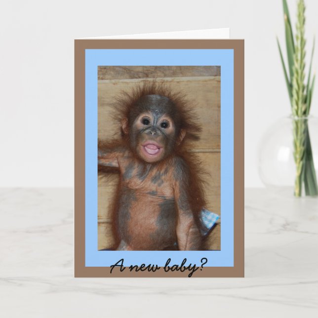 Niedliches neues Baby Monkey Business Karte (Vorderseite)