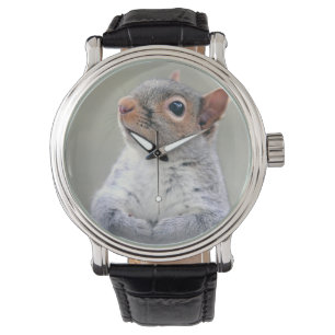Niedliches neugieriges Eichhörnchen-Profil-Foto Armbanduhr