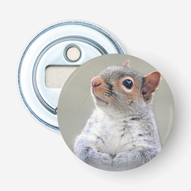 Niedliches neugieriges Eichhörnchen-Profil-Foto Flaschenöffner (Vorderseite)