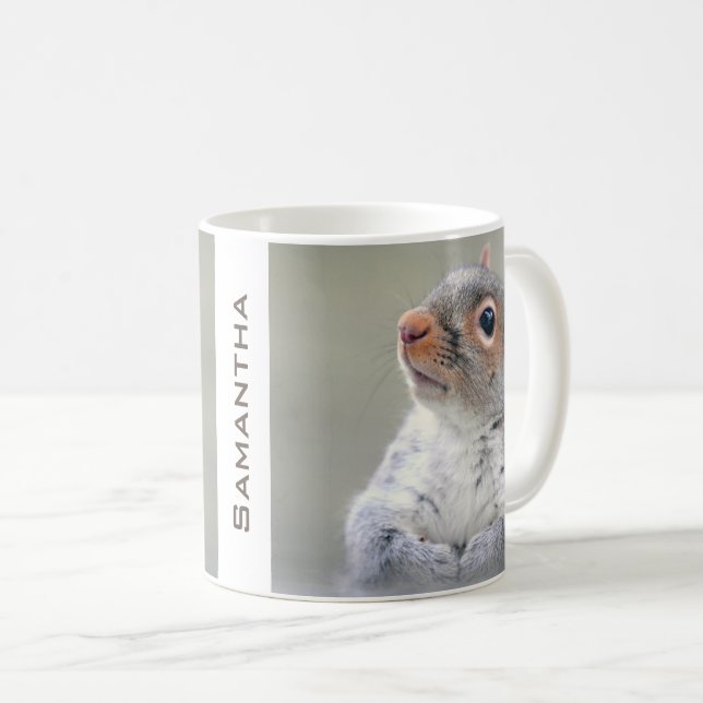 Niedliches neugieriges Eichhörnchen-Profil-Foto Kaffeetasse (VorderseiteRechts)