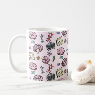 Niedliches neurowissenschaftliches Muster Kaffeetasse
