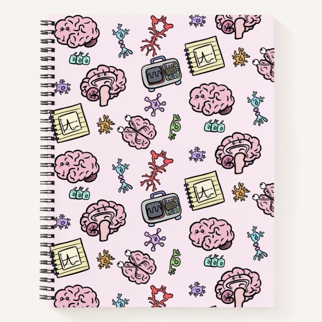 Niedliches neurowissenschaftliches Muster Notizbuch (Vorderseite)