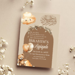 Niedliches neutrales islamisches Baby Aqiqah Einladung