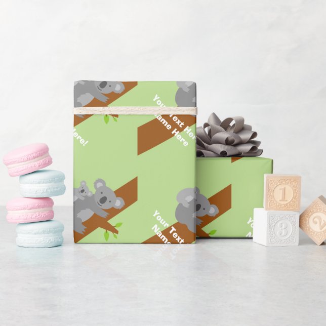 Niedliches neutrales Koala-Bär Babyduschpapier Geschenkpapier (Babyparty)