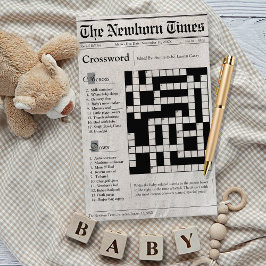 Niedliches Newspaper Baby Dusche Crossword Puzzle