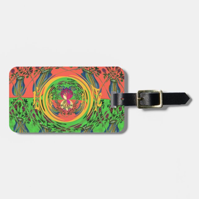 Niedliches Nice & Love floral Motiv Art Print Desi Gepäckanhänger (Vorderseite horizontal)