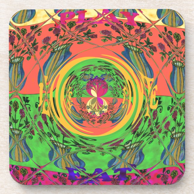 Niedliches Nice & Love floral Motiv Art Print Desi Getränkeuntersetzer (Vorderseite)