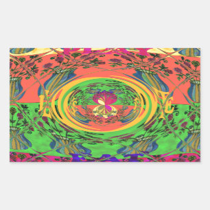 Niedliches Nice & Love floral Motiv Art Print Desi Rechteckiger Aufkleber