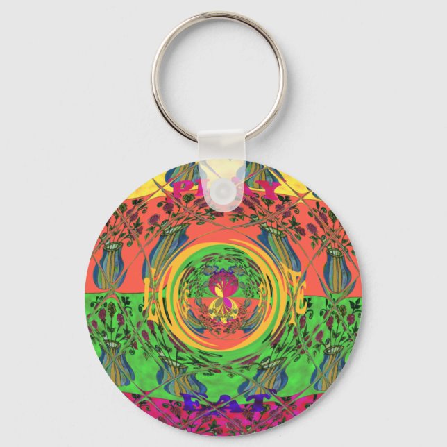 Niedliches Nice & Love floral Motiv Art Print Desi Schlüsselanhänger (Vorderseite)