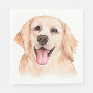 Niedliches Niedliches Puppy Golden Retriever Party Serviette