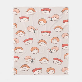 Niedliches nigiri Sushi - Nahtloses Muster Fleecedecke