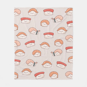 Niedliches nigiri Sushi - Nahtloses Muster Fleecedecke