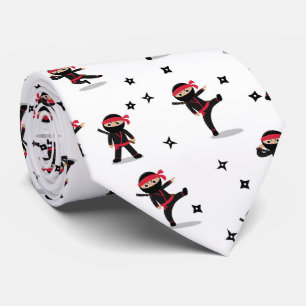 Niedliches Ninja Black & Red Pattern Krawatte