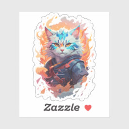 Niedliches Ninja Cat Warrior Design Aufkleber