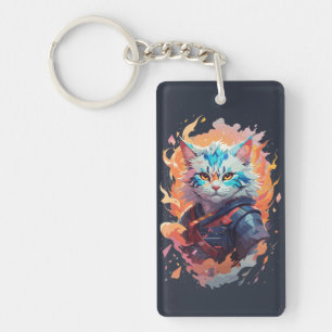 Niedliches Ninja Cat Warrior Design Schlüsselanhänger