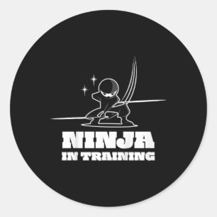 Niedliches Ninja-Krieger-Martial-Arts-T-Shirt für  Runder Aufkleber