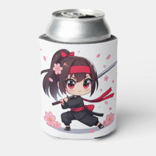 Niedliches Ninja-Kriegerblümchen Dosenkühler