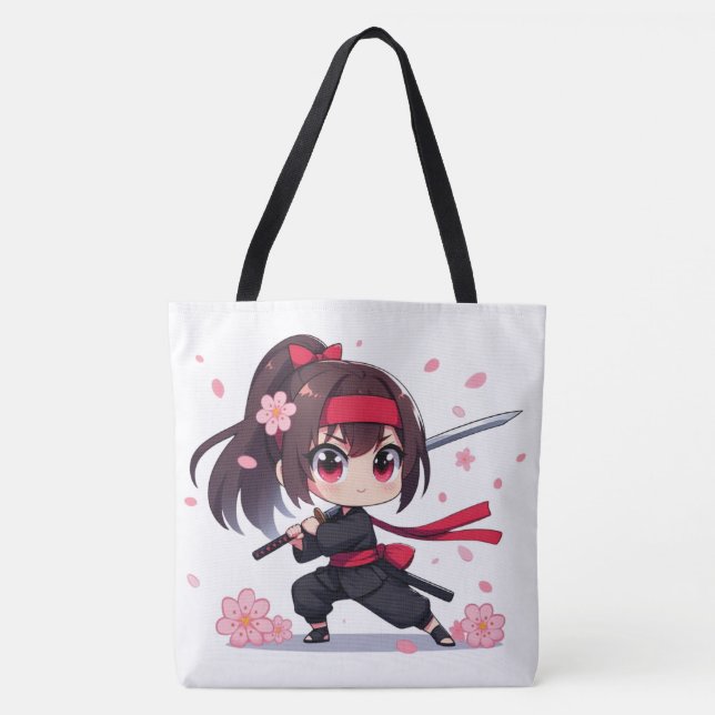 Niedliches Ninja-Kriegerblümchen Tasche (Vorderseite)