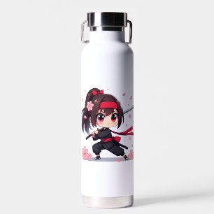Niedliches Ninja-Kriegerblümchen Trinkflasche