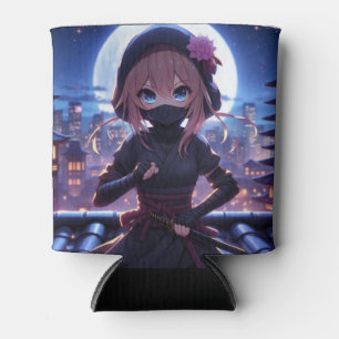 Niedliches Ninja-Kriegermädchen Dosenkühler