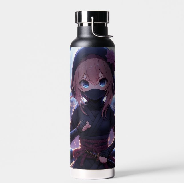Niedliches Ninja-Kriegermädchen Trinkflasche (Links)