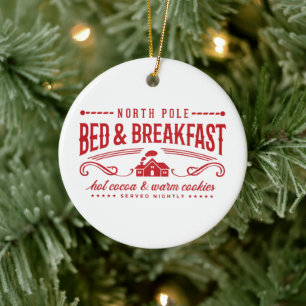 Niedliches Nordpol Bed and Breakfast Keramik Ornament
