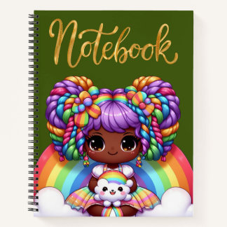 Niedliches Notebook/Adorable Rainbow chibi Girl Notizbuch