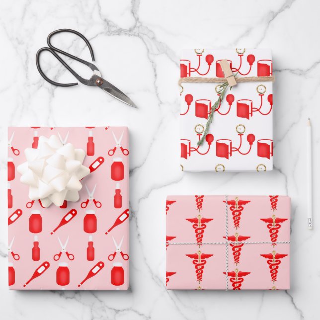 Niedliches Nurse-Party Geschenkpapier Set (Vorderseite)