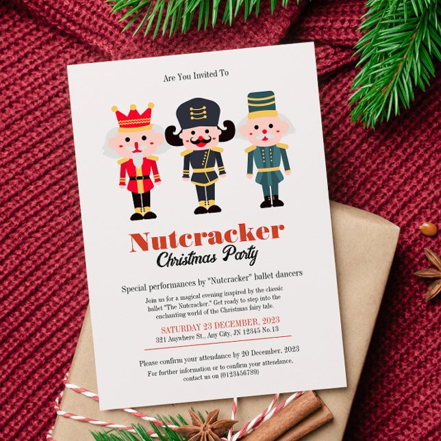 Niedliches Nutcracker Weihnachtsfest Party Einladung (Von Creator hochgeladen)