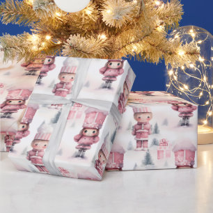Niedliches Nutcracker Weihnachtsmuster Geschenkpapier