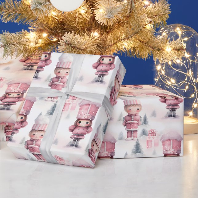 Niedliches Nutcracker Weihnachtsmuster Geschenkpapier (Feiertage)