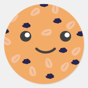 Niedliches Oatmehl Raisin Cookie Runder Aufkleber