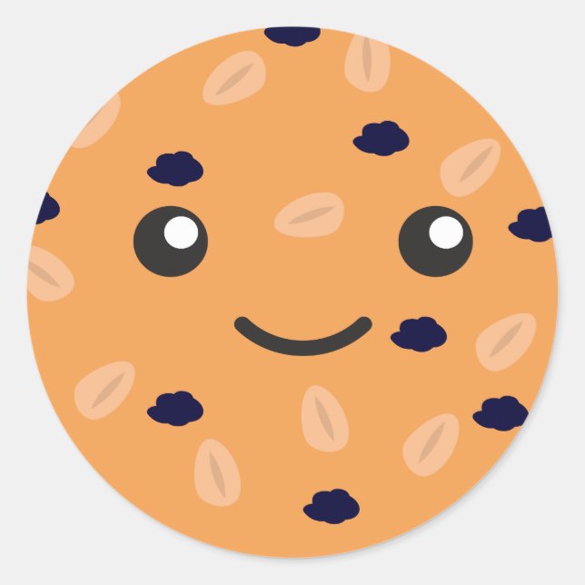Niedliches Oatmehl Raisin Cookie Runder Aufkleber (Vorderseite)