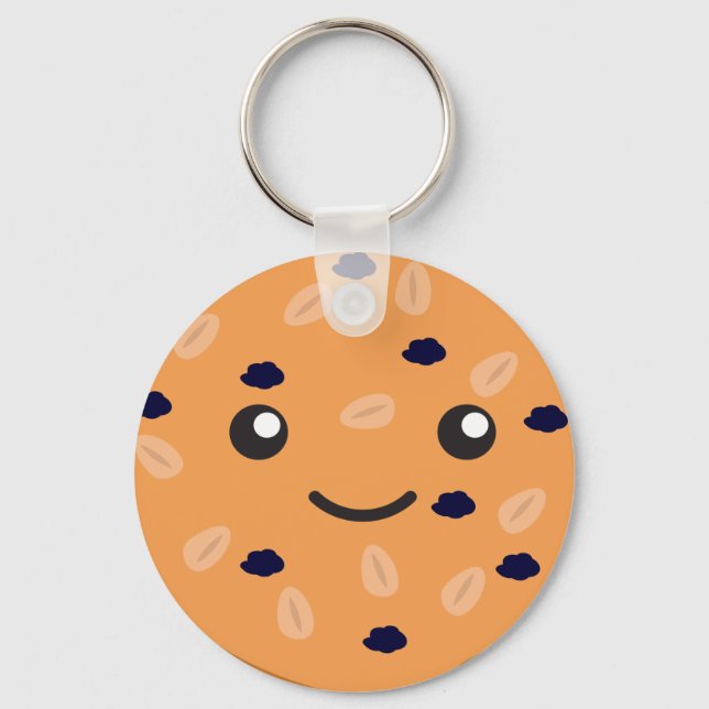 Niedliches Oatmehl Raisin Cookie Schlüsselanhänger (Vorderseite)